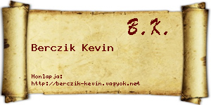 Berczik Kevin névjegykártya
